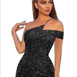 Black, size 16 sequin dress, formal wear (never worn)